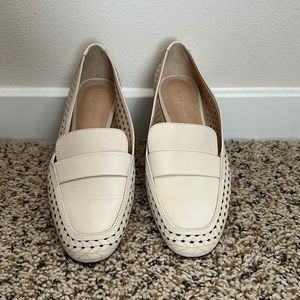 Alex Marie Off-White Leather Loafers